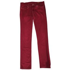 Blank NYC Skinny Jeans 27 Womens Red Burgundy Stretch Denim Mid Rise Pants